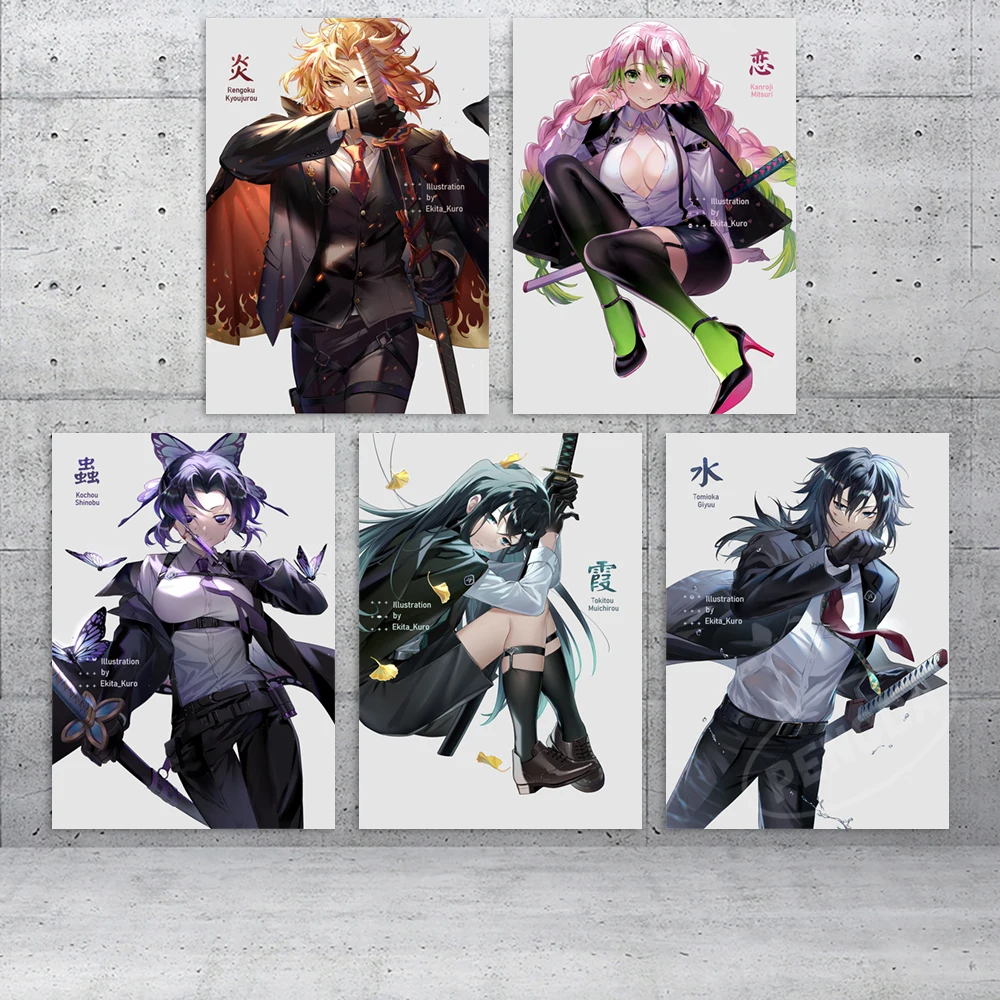 

Домашнее украшение, настенное искусство Rengoku Kyoujurou, холст, картины, рассекающие демонов, Hd-принты, современный аниме плакат, спальня, модульн...