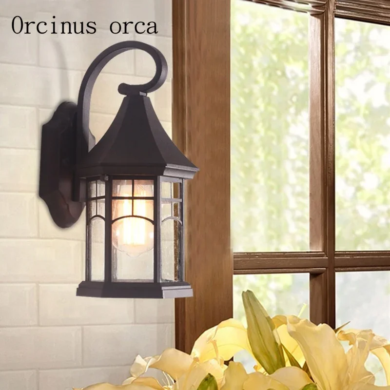 Американский антикварный уличный настенный светильник для балкона двора
