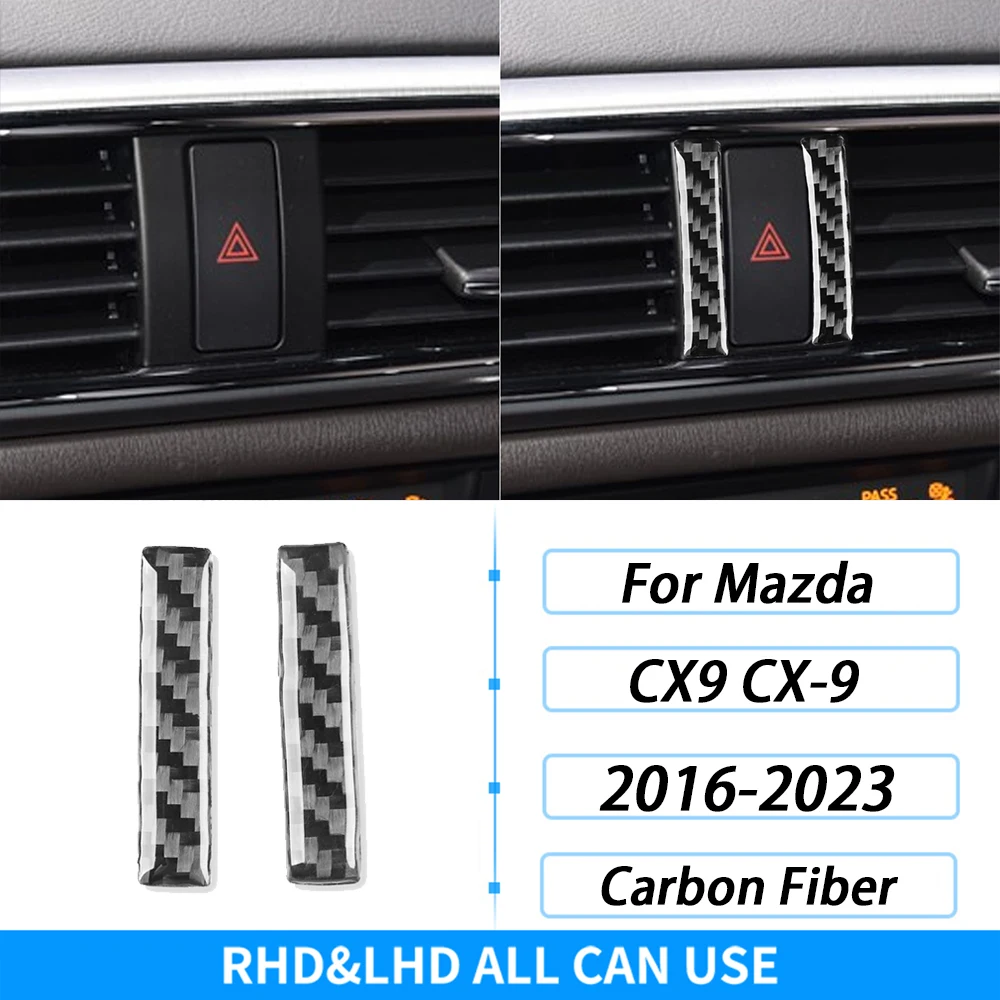 

Для Mazda CX9 CX-9 2016-2023 реальное углеродное волокно переключение передач воздуховод оконный подъемник набор приборной панели автомобильные аксессуары для интерьера стикер