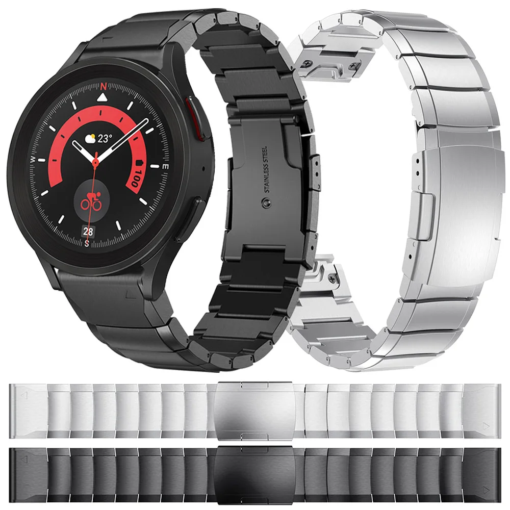 

Ремешок из нержавеющей стали для Samsung Galaxy Watch 5 Pro, металлический браслет для часов 4 Classic 46/42 мм S3 Active2, 20/22 мм, 45 мм 44/40 мм