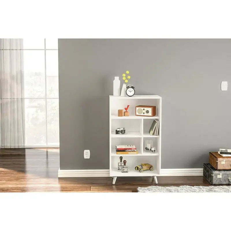 

Sidney Standard Bookcase with 4 Shelves, WhiteFor Bathroom Living Accessories