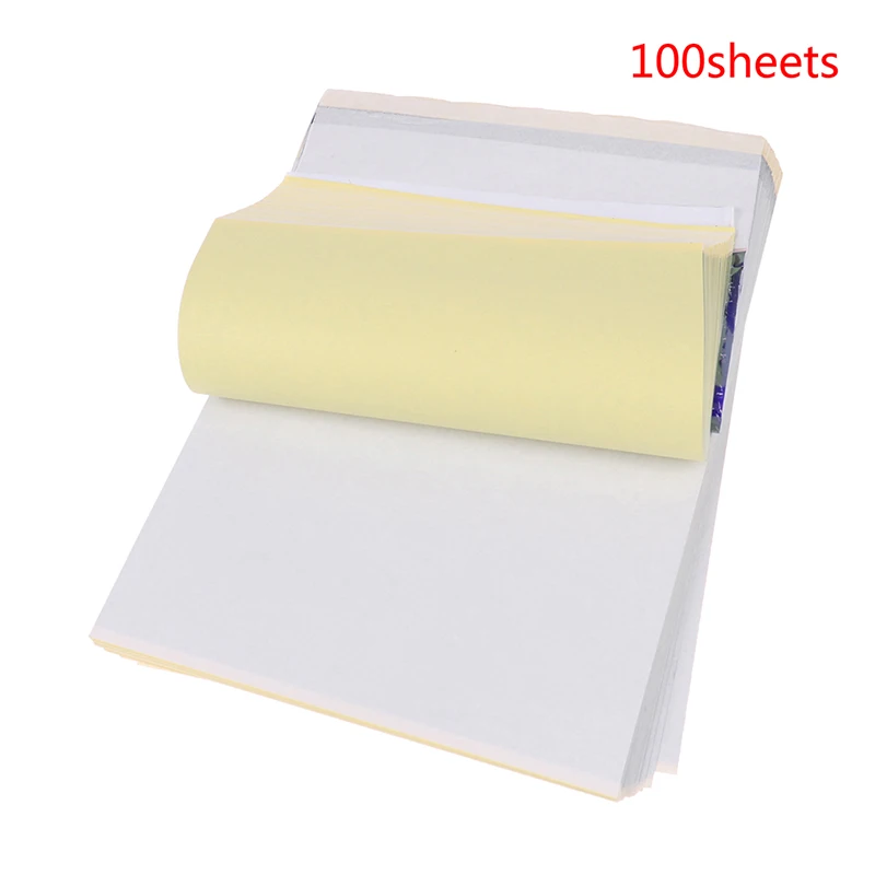 

100pcs Spirit Tattoo Transfer Paper A4 Size Free Hand Thermal Copier Stencil Paper for Tattooists
