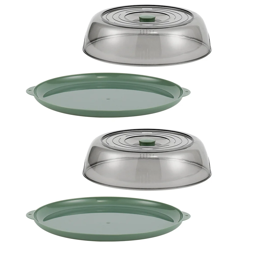 

2pcs Plastic Food Cover Kitchen Supply Heat Preservation Food Lid Dust-Proof Food Cover for Home