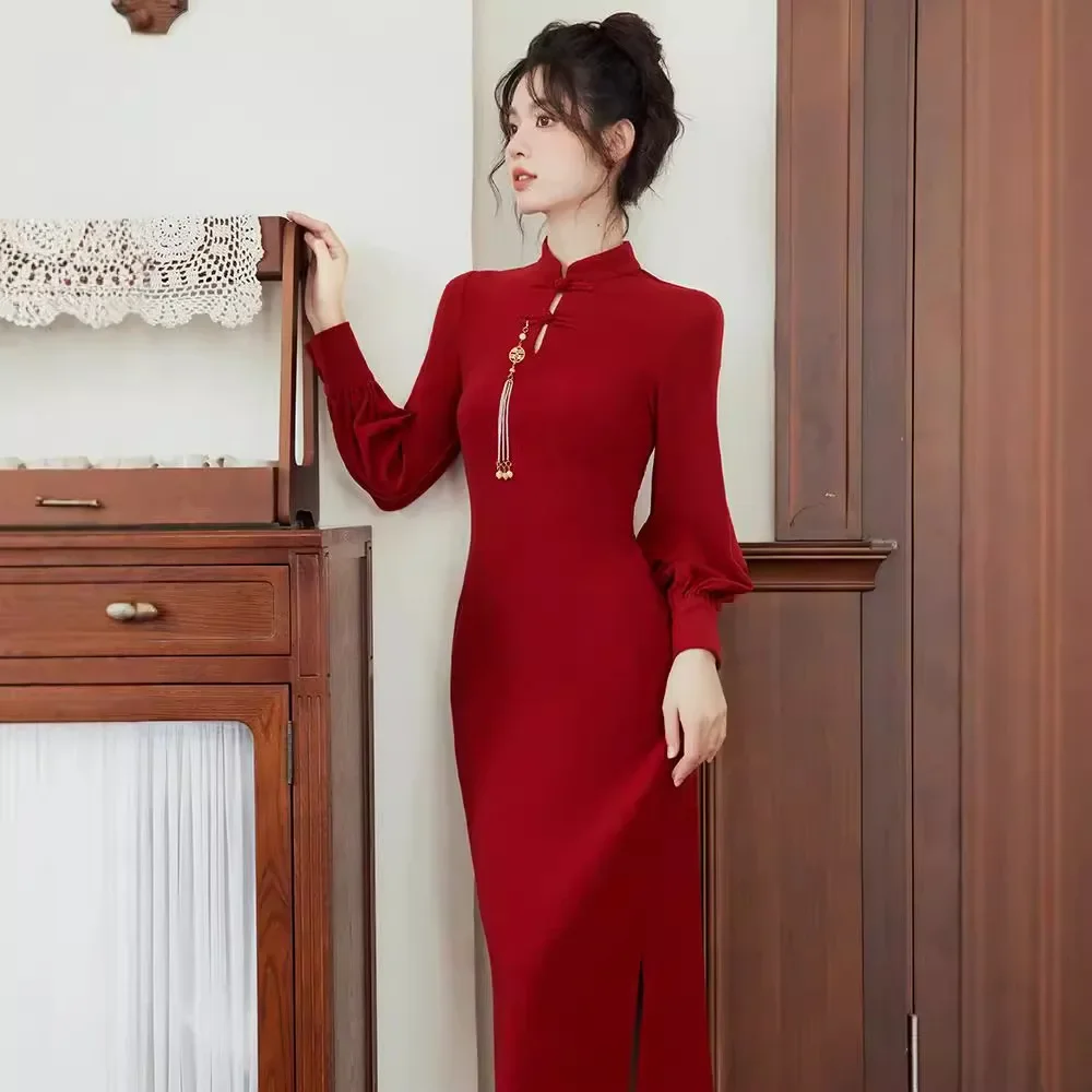 Китайское свадебное платье 2023 новый стиль утреннее осенне-зимнее подружки