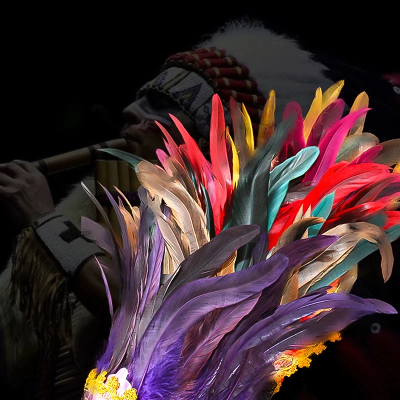 2024 искусственная маска перо для Хэллоуина Индийская косплея женская глаз бара