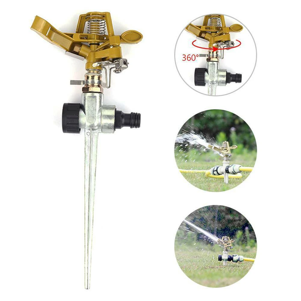 

1pcs Lawn Sprinkler Metal Pulse Sprinkler Circular Sprinkler Lawn Sprinkler For Garden Irrigation System Sprayer Supplies