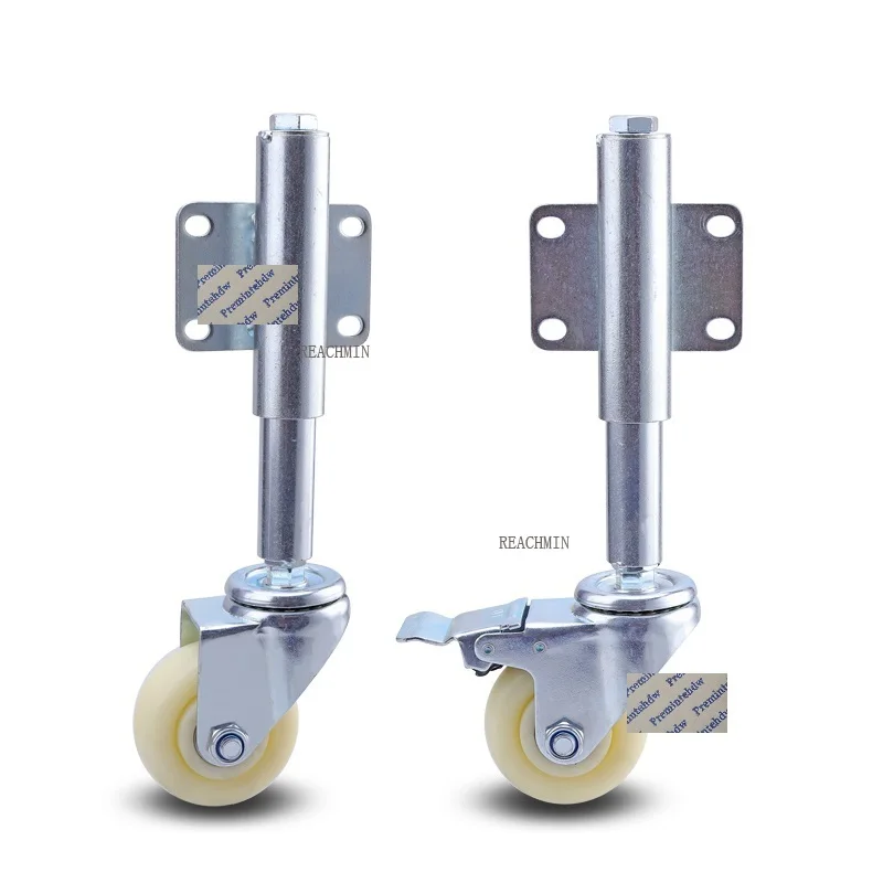 

2.5" 3" Nylon Spring-loaded Gate Adjustable Swivel Industrial Castor Caster Wheel Shock Absorbtion With Brake
