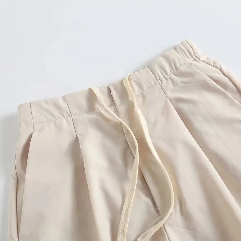 Withered Japanese Style Fashion Simple High Waist Harem Shorts Quick Drying Loose Bermuda Casual Shorts Women