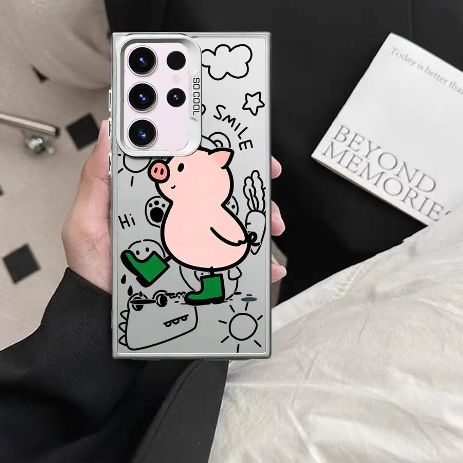 Фото Чехол для телефона с милым мультяшным рисунком свинки для Samsung Galaxy S26 Note 20 Ultra S24 FE S23 Ultra S23 S20 Plus S22 S25 Edge S21 №3