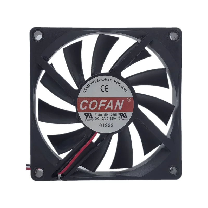 Новый ультратонкий вентилятор шасси зарядного устройства cofan F-8015H12BII 12V 0.35A 8015 8cm