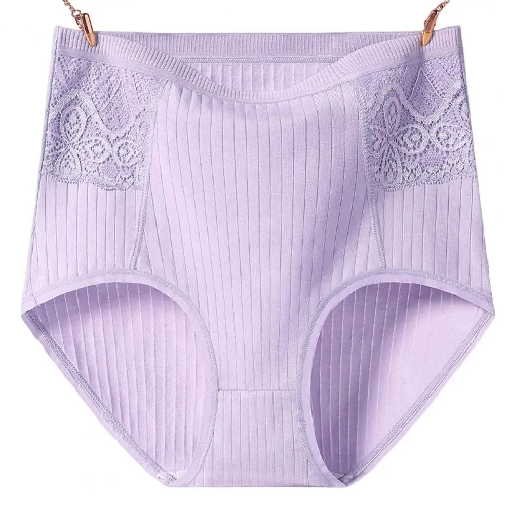Женские трусики с завышенной талией кружевные в рубчик женские трусы контролем