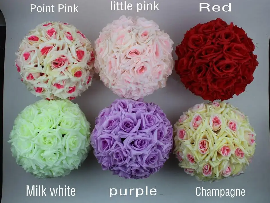 

New 6"/15 CM Artificial Rose Silk Flower Kissing Balls Christmas Ornaments Birthday Wedding Party Decorations Supplies