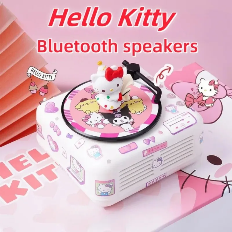 Kawaii Sanrio Hello Kitty Kuromi My Melody Cinnamoroll маленький Bluetooth-динамик практичный проигрыватель