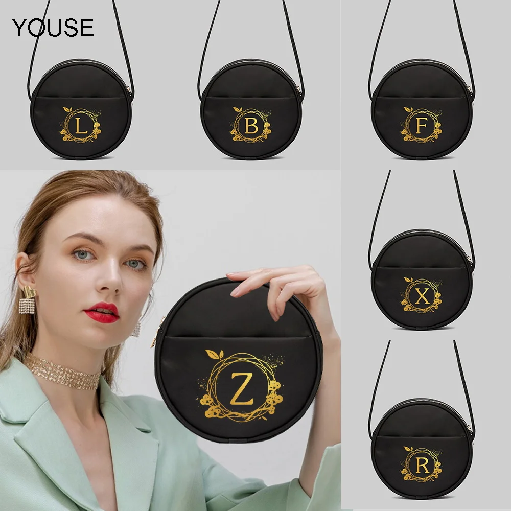 

YOUSE hot sale bag female basic garland painting initial name printing graphic collection medium casual black canvas