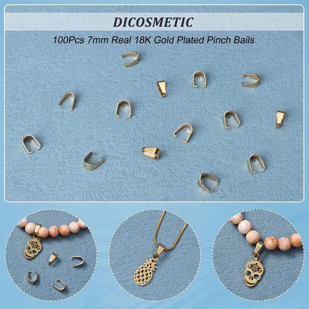 Зажим-клипса позолоченный 18 К 100 шт.