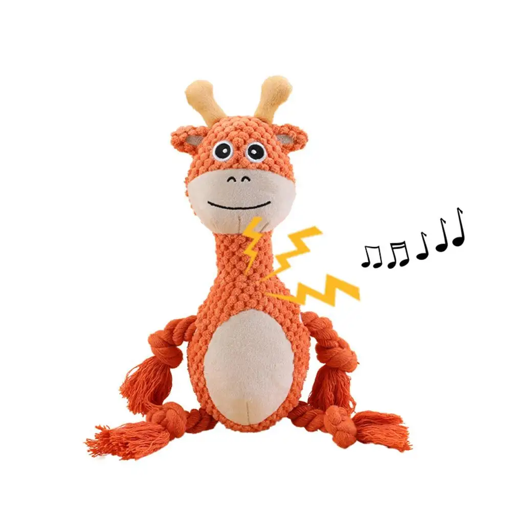 

Веселые плюшевые игрушки для собак, встроенный эхолот, жевательные игрушки для животных, Щенки собак, пищащие плюшевые кости, молярные игру...