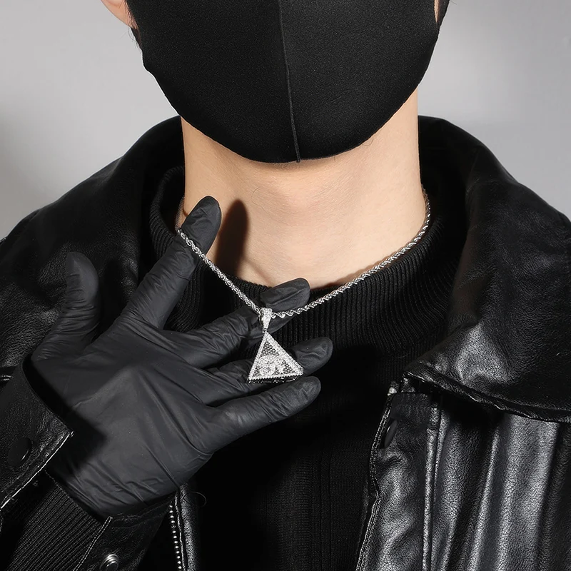 Хип-хоп 3A+ CZ Stone Paved Bling Iced Out The Eye of Horus Pyramid Подвески Ожерелья для мужчин Репер