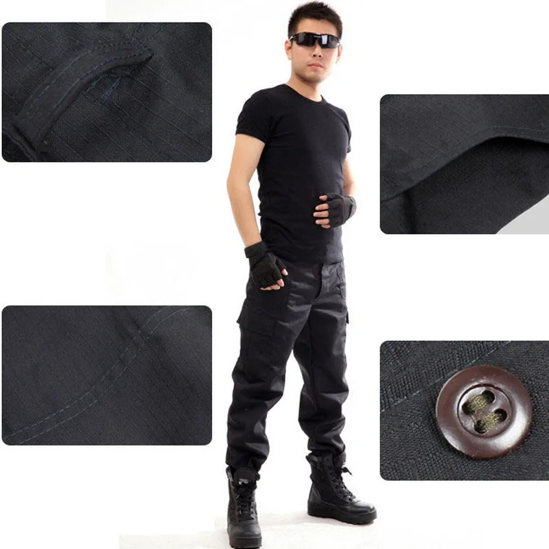 NEW 2022 Outdoor Cargo Overalls Commando Black Multi-pocket Labor Protection Security Guard Field Jungle Tactical Pants