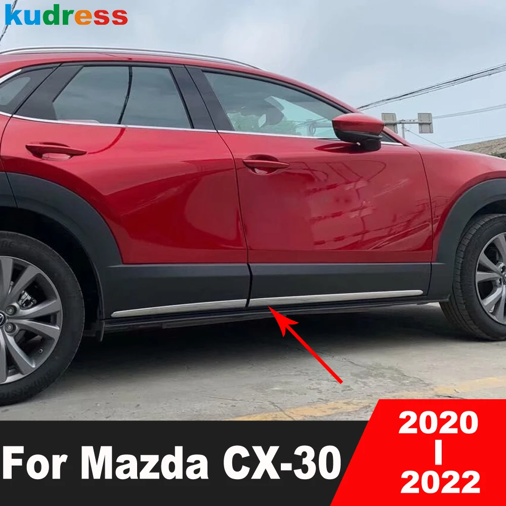 

Для Mazda CX30 CX-30 2020 2021 2022 ABS хромированные боковые двери молдинг отделка дверные полосы молдинг декоративные полосы автомобильные аксессуары