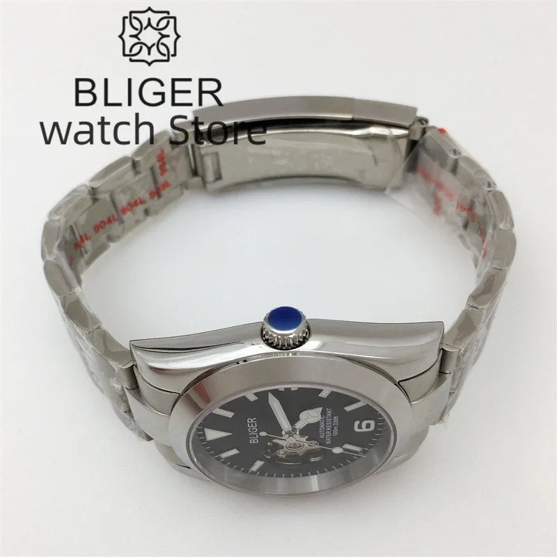 Мужские часы с автоматическим механизмом BLIGER NH38A 36 мм 39 полый циферблат