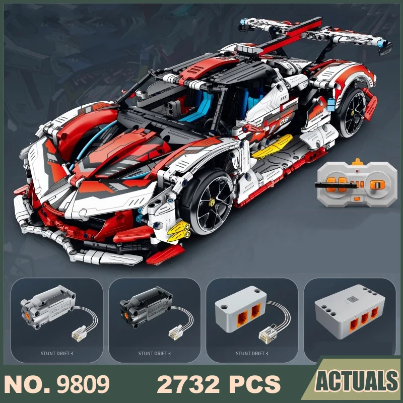 

RC Supercar 9809 Sports Car Electric Remote Control Vehicle Model 2732PCS Building Blocks Bricks Toy Gifts