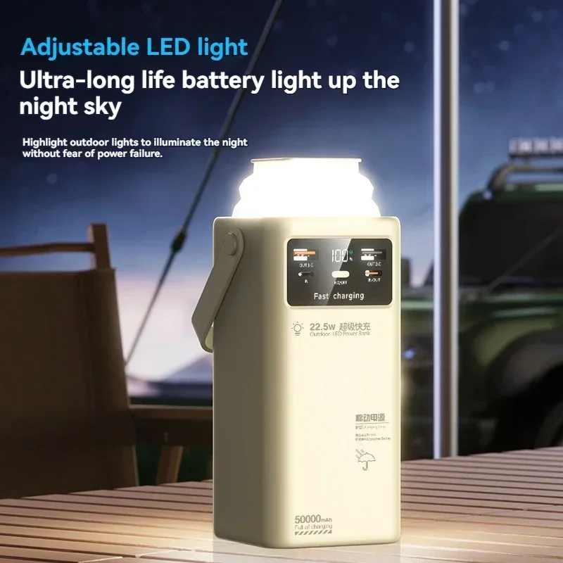 Блок питания большой емкости 50000 мАч встроенный кабель 22 5 Вт сверхбыстрая