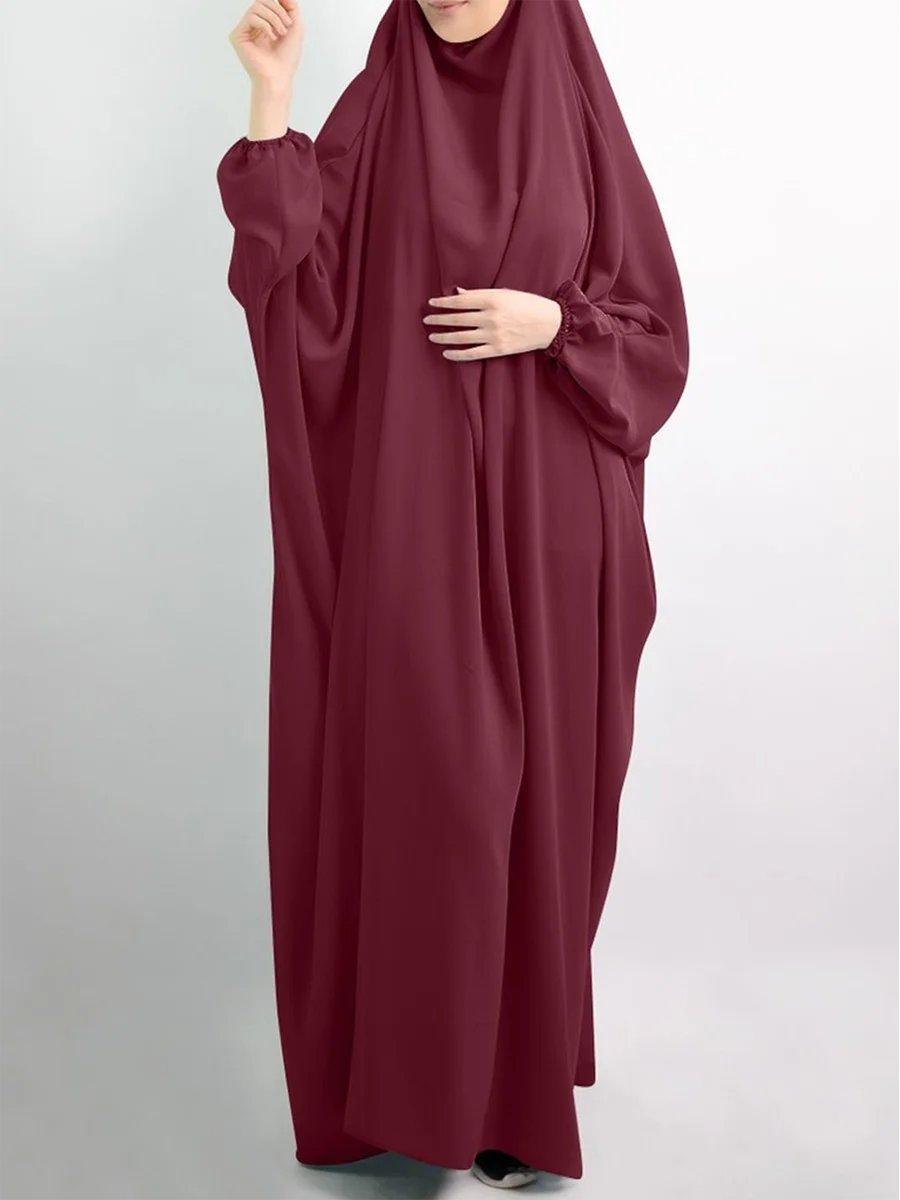 Мусульманский хиджаб с капюшоном, платье для женщин, молитвенная одежда, Паранджа цзилбаб, абайя, полное покрытие, Рамадан, длинный химар, Аб...