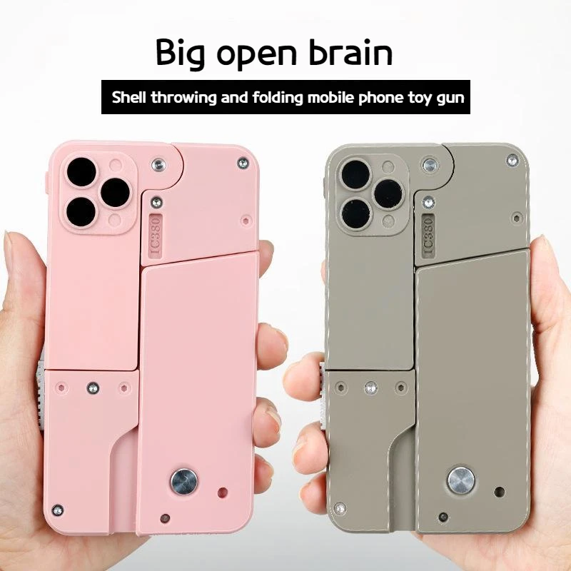 

2023 Popular PB Playful Bag Outdoor Sports Eva Soft Bullet Adult Creative Phone Shape Folding Toy Gun Toy Accessories Party Gift