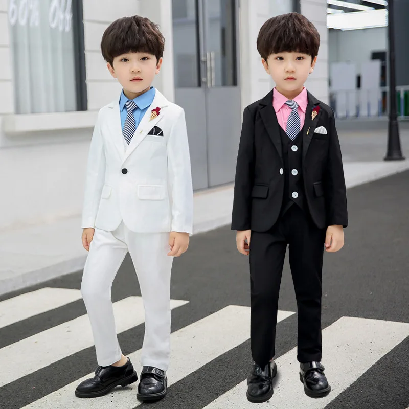 

2022 Boys Wedding Suit Kids Formal Blazer Clothing Set Gentleman Children Day Graduation Chorus Performance Dress 3pcs Costume