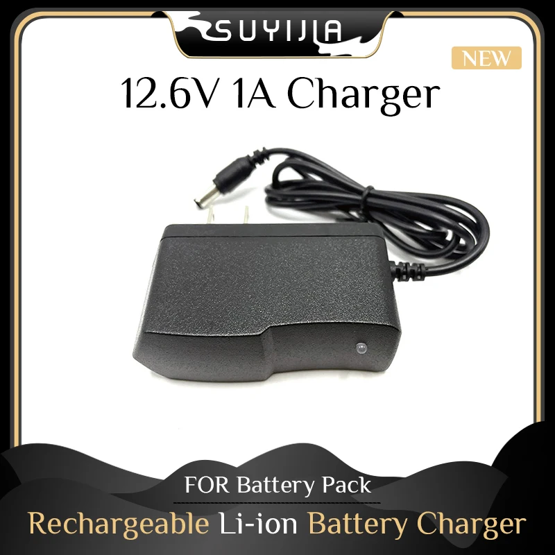 

New 12.6V 1A Charger 3S 3.7V Lithium Battery Charger DC:5.5*2.1mm 12V Power Adapter AC100-240V Screwdriver Portable Wall Adapter