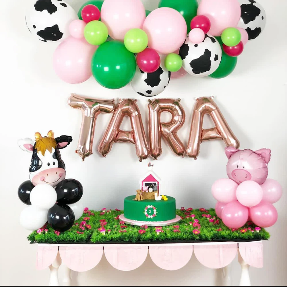 

50pcs Farm Animal Theme Cow Pig Head Balloon Garland Kit Happy Birthday Party Baby Shower Decoration Globos Kids Toys