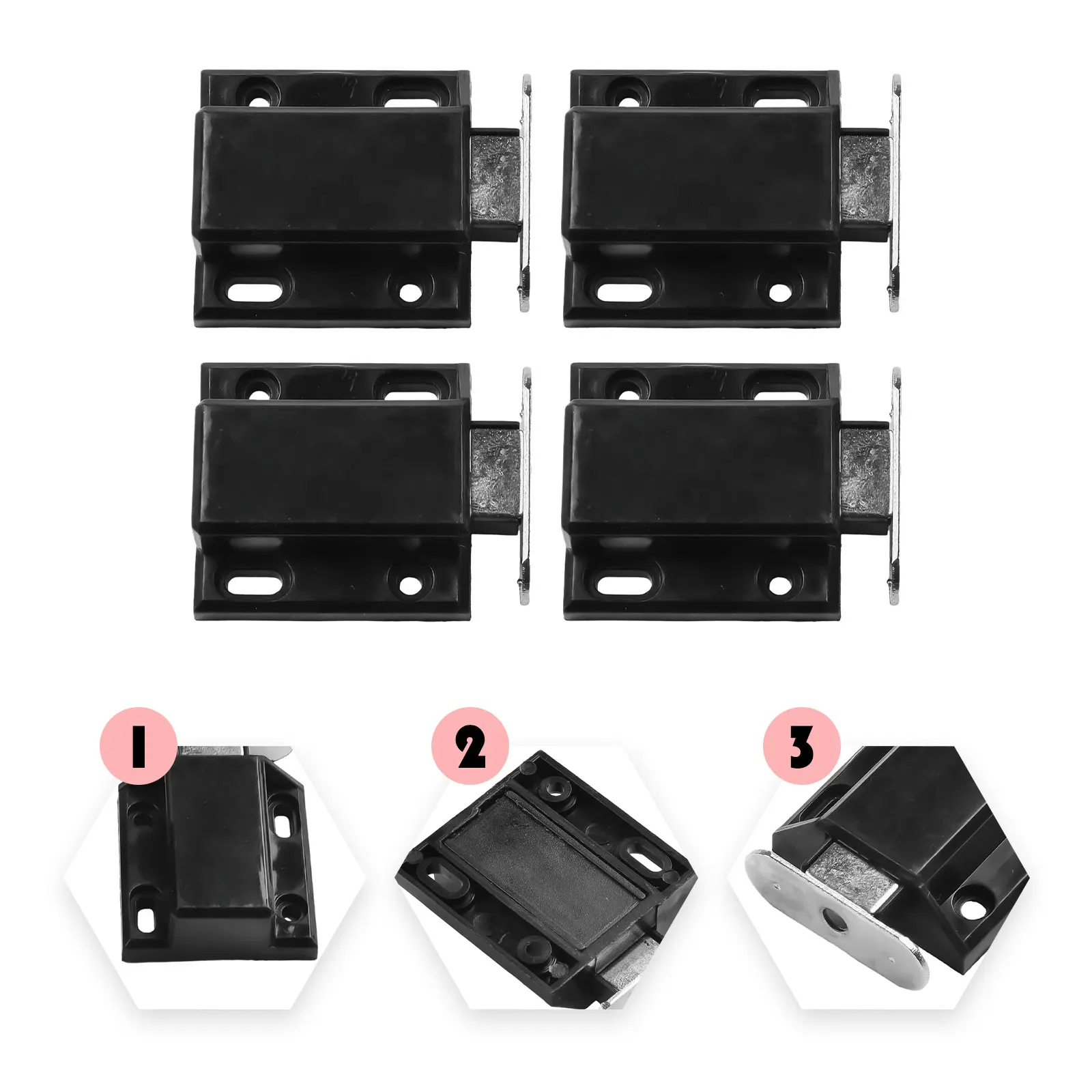 Магнитные защелки давления чтобы открыть белый винт фиксирующая черная защелка