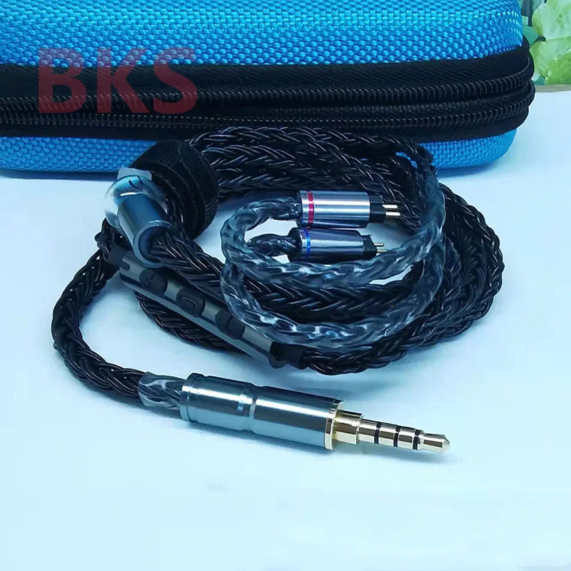 

16-Strands HeadPhone Micphone optional Cable OCC with 5N Purity Silver MMCX/0.78 2Pin A2DC QDC IE80S 3.5mm mic 2.5mm 4.4mm