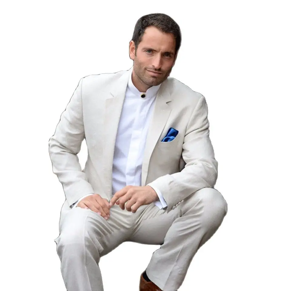 

Новый мужской костюм Smolking Noivo Terno, облегающие вечерние костюмы Easculino для мужчин, блейзер для жениха цвета слоновой кости, мужской свадебный с...