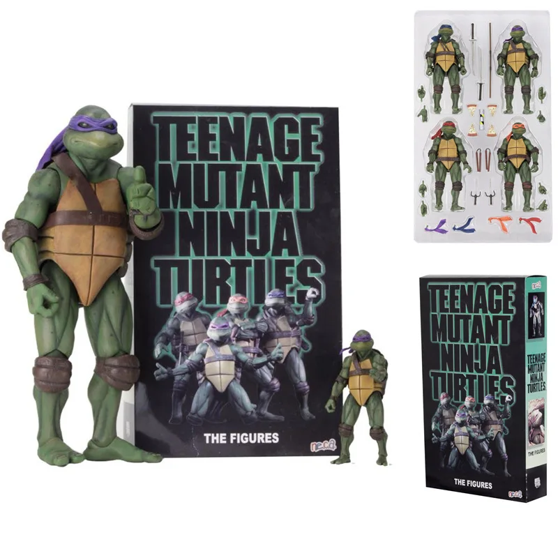 Фото NECA 4 шт./компл. Черепашки Ниндзя Леонардо ‌ Фигурка Рафаэль, издание фильмов, модель аниме для детей, игрушечная кукла №1