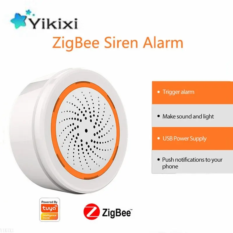 

Tuya Wifi Intelligent Siren Sensor Audible and Visual Alarm 90dB Loud Alarm APP Remote Control Home Safety System Smart Home