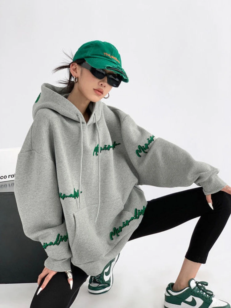 

Casual Oversized Hoodies Women Loose Streetwear Aesthetic Kpop Vintage Sweatshirt Autumn Korean Fashion Pullovers