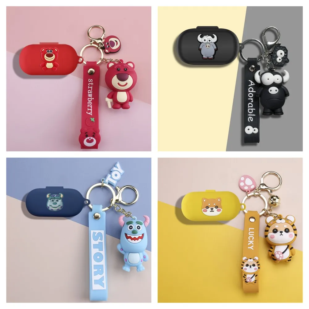 

Cute Cartoon Anime Role Lotso Soft Earphone Cover for Huawei Freebuds SE Earphone Wireless Headphone Case Box with Doll Keychain