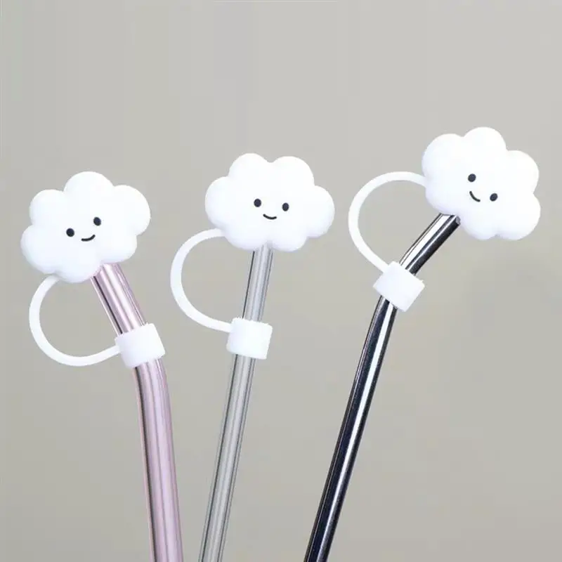 

2pcs Cloud Straw Plug Reusable Drinking Dust Cap Silicone Tips For Metal Straws Rubber Straw Tips Covers Protector Caps Toppers