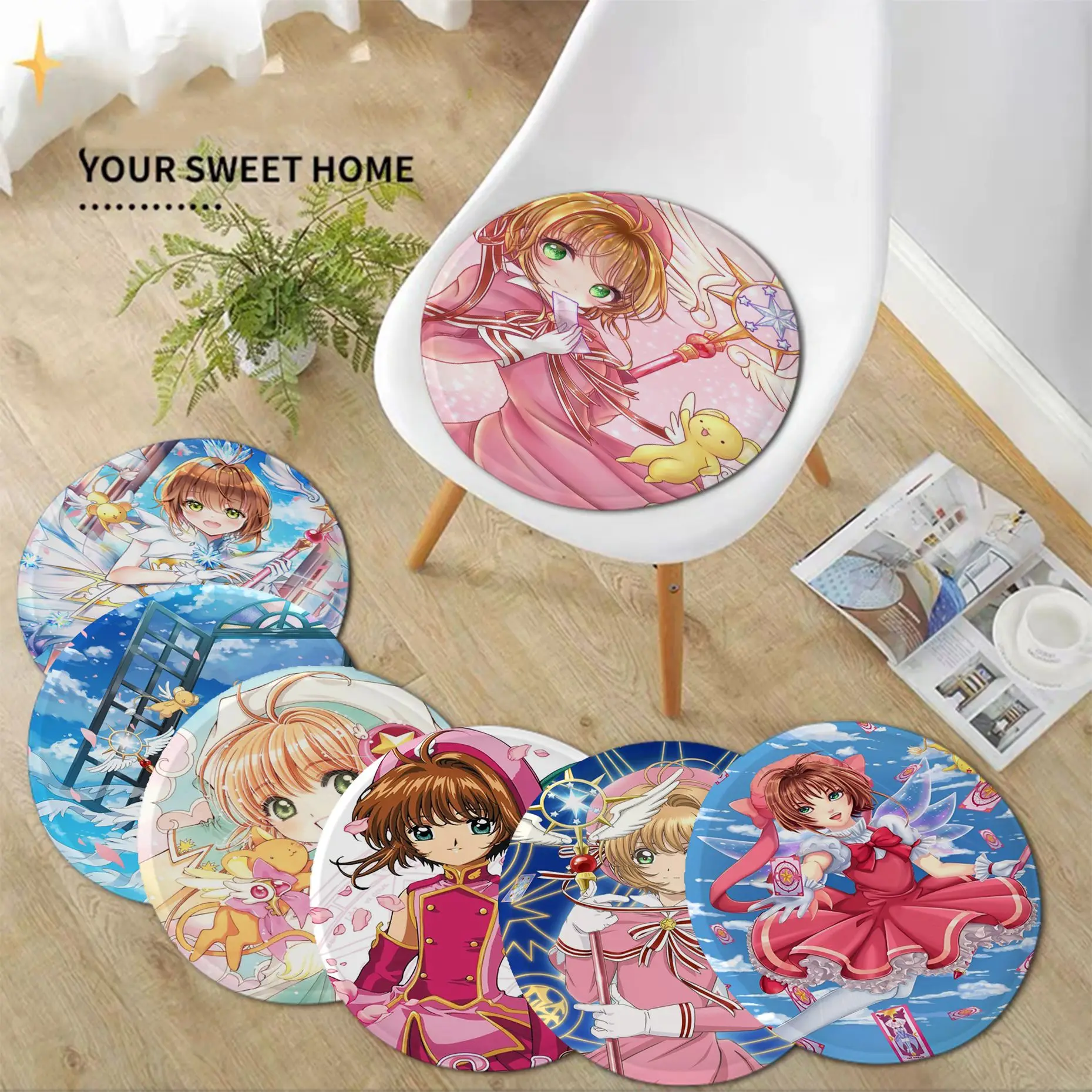 

Cardcaptor Sakura Cushion Mat Decorative Fabric Cushion Non-slip Living Room Sofa Decor Students Stool Tatami Office Chair