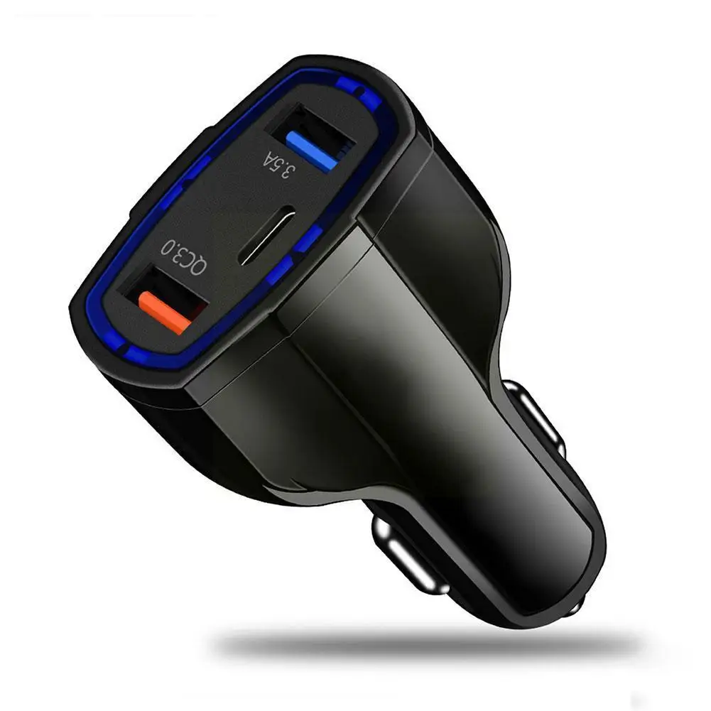 

Автомобильное зарядное устройство с двумя USB-портами и разъемом типа C, 48 Вт