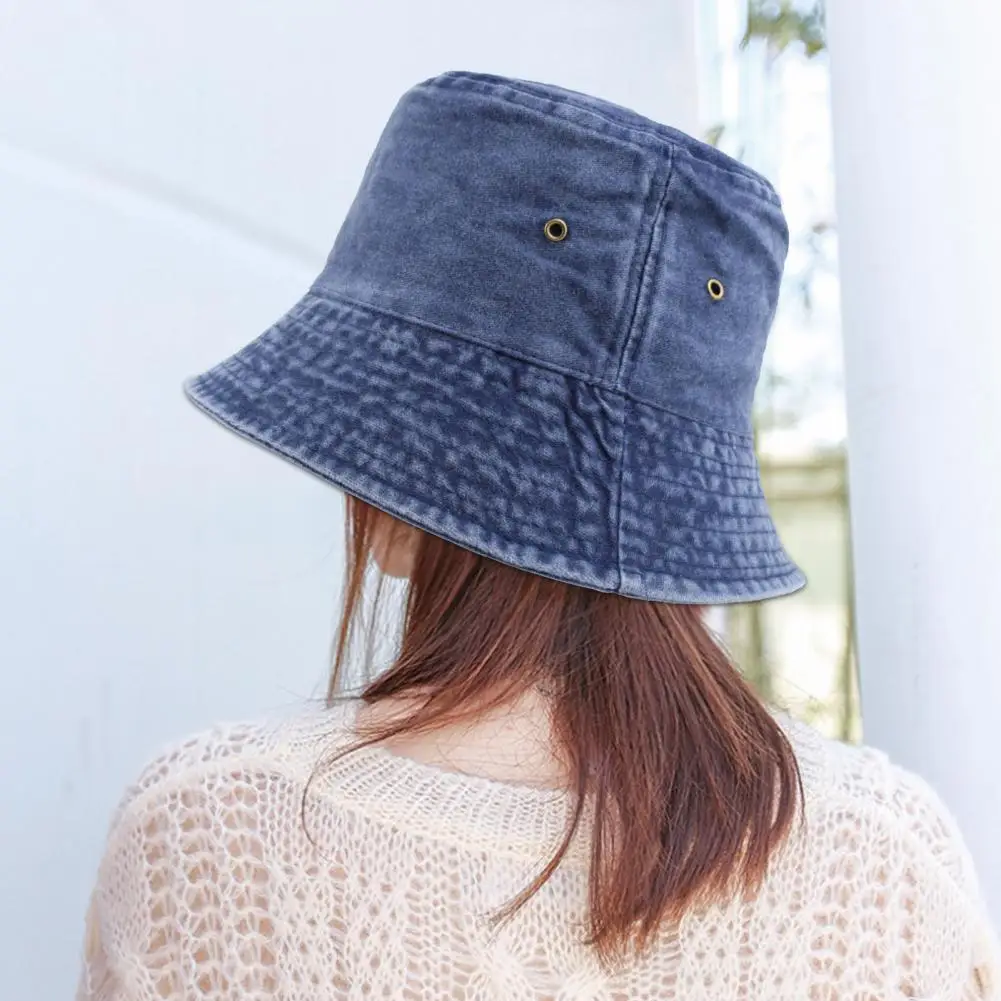 

Summer New Women Bucket Hat UV Protection Washable Fisherman Hat Women Panama Cap Ponytail Caps