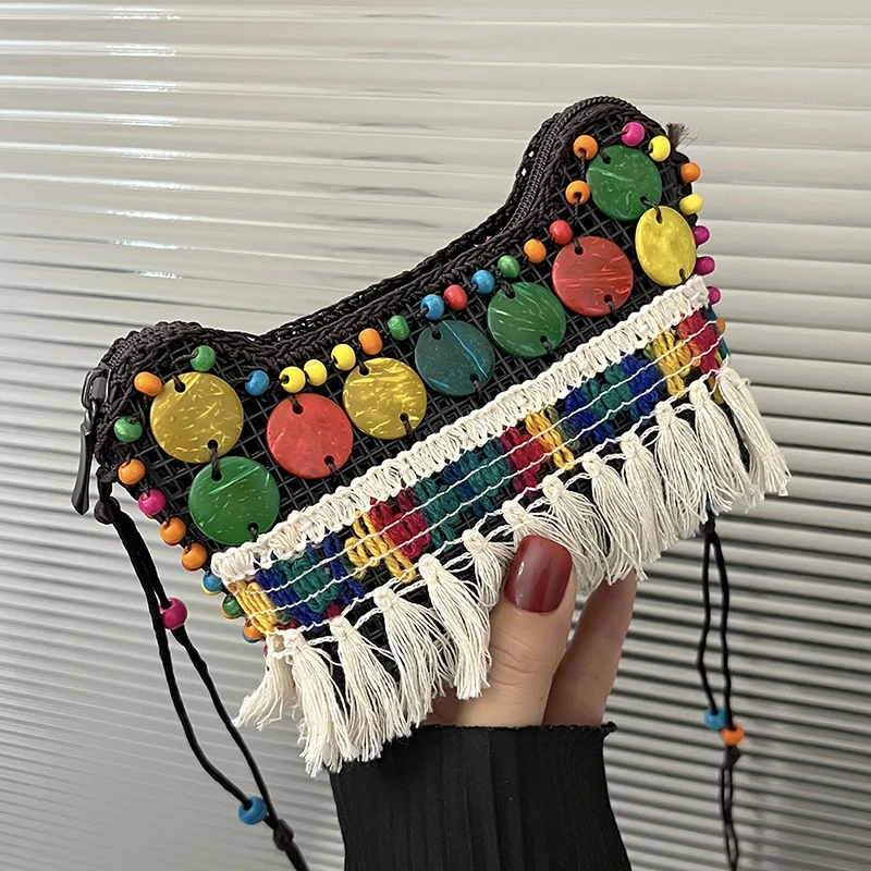 VeryMe Handmade Small Crossbody Women Bag Vintage Tassel Female Messenger Purses Fashion Lady Houlder Pack Petit Sac Bandoulière