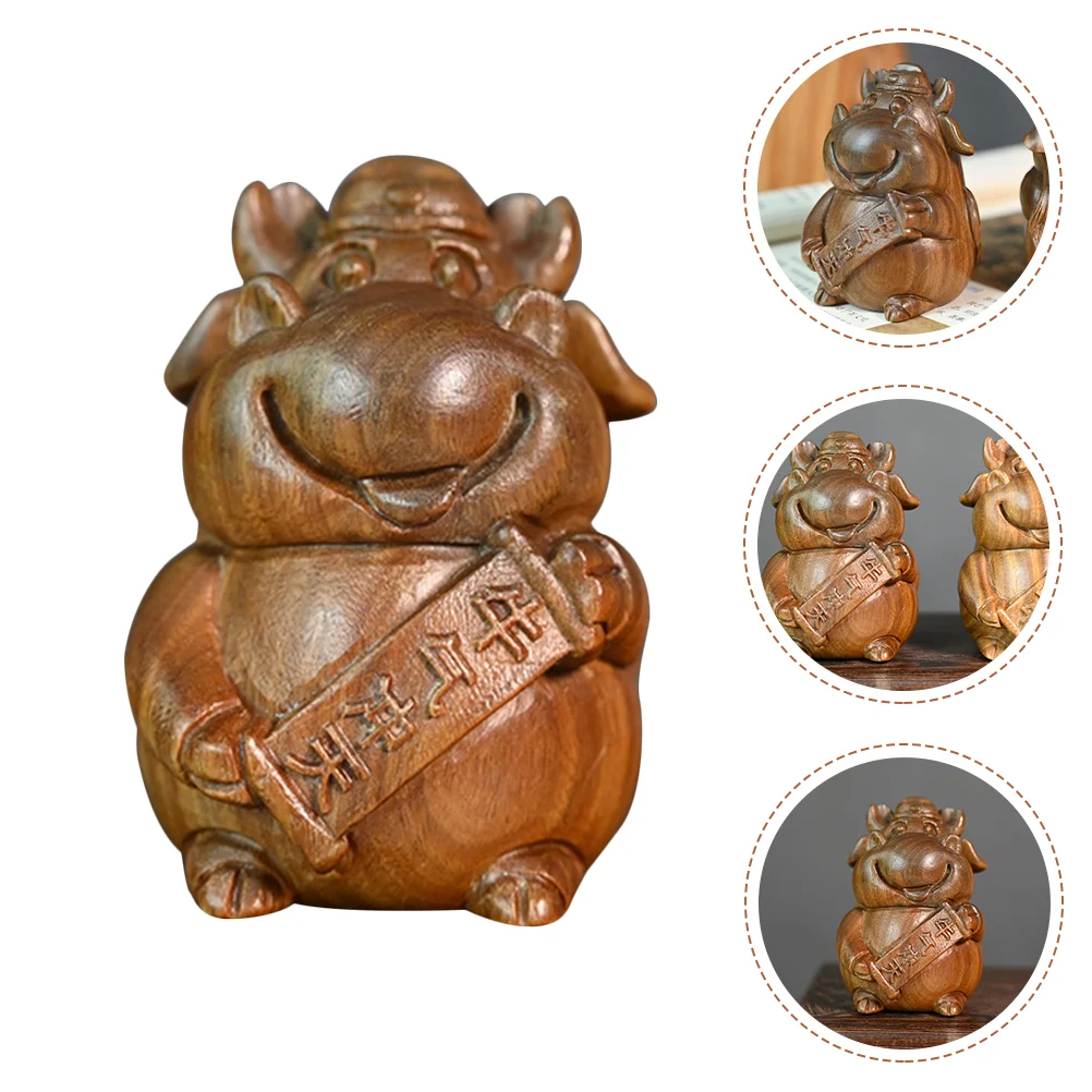 

Деревянная резьба форма скота дизайн офиса Настольный безделушка для декора