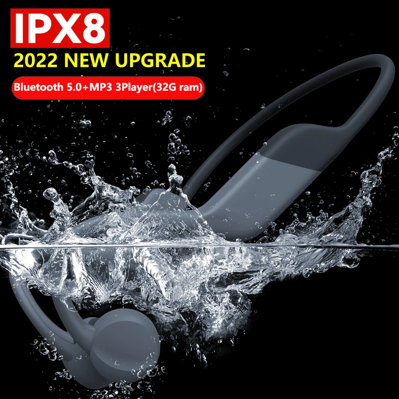 

Наушники с костной проводимостью IPX8, водонепроницаемые наушники с MP3-плеером, встроенной памятью 32 ГБ, Bluetooth-гарнитура для плавания с открыт...