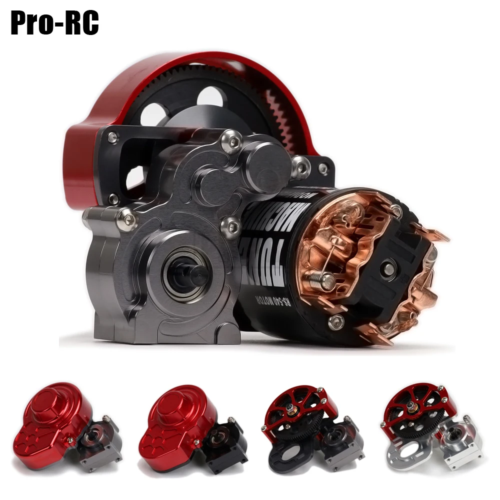 

540 Brushed Motor & Complete Metal Transmission Gearbox Aluminium Alloy for RC Crawler Car 1/10 Axial AX10 SCX10 SMT10