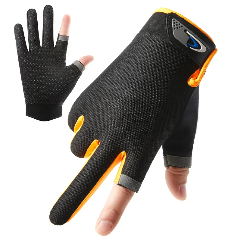 

Перчатки для рыбалки для мужчин и женщин, Нескользящие дышащие митенки с двумя пальцами для работы с сенсорным экраном, защита от солнца, для занятий спортом, летние