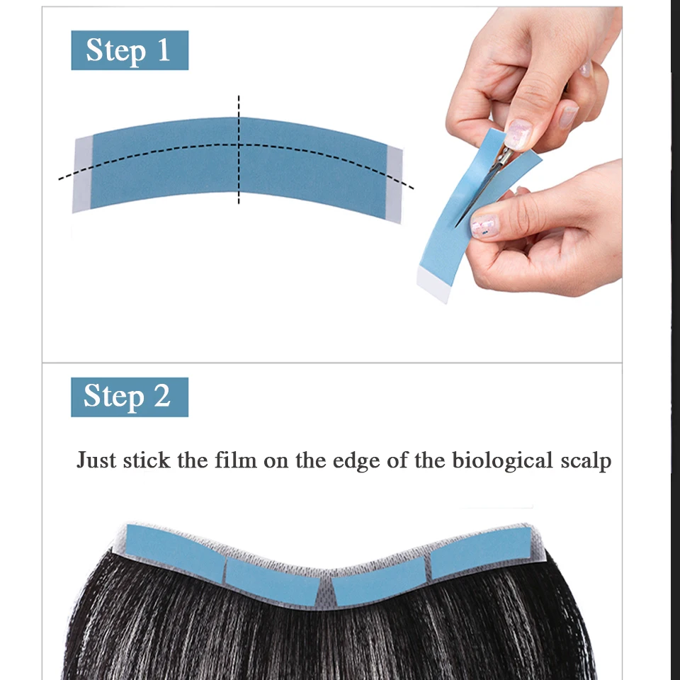 Pageup Synthetic Forehead Hairline Toupees Men's Short Straight V Style Hair Piece Hair Extension Natural Hair Fashion Style Ha
