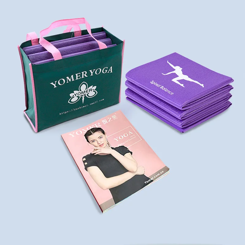 ПВХ складываемый Коврик для йоги портативный утолщенный нескользящий коврик