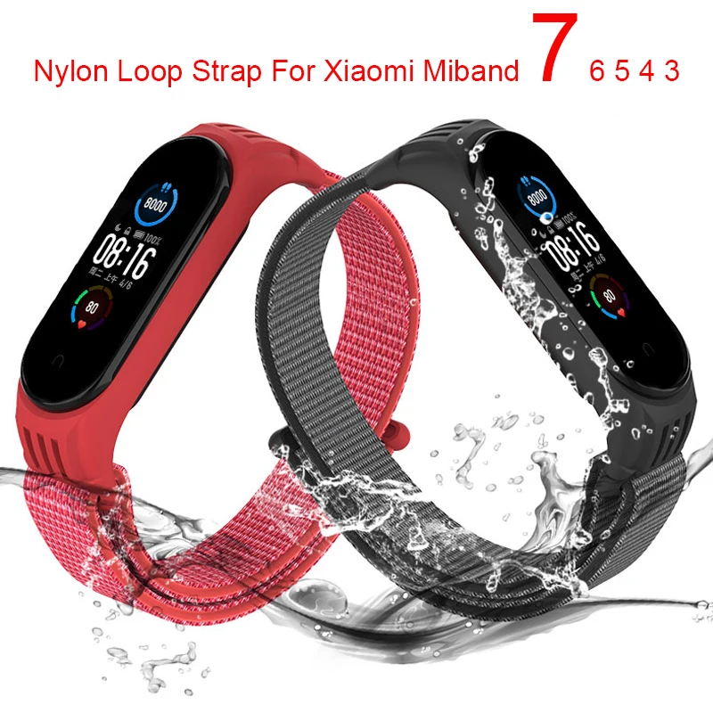 

Ремешок для Mi Band, нейлоновый спортивный браслет для Xiaomi Mi Band 7 5 6